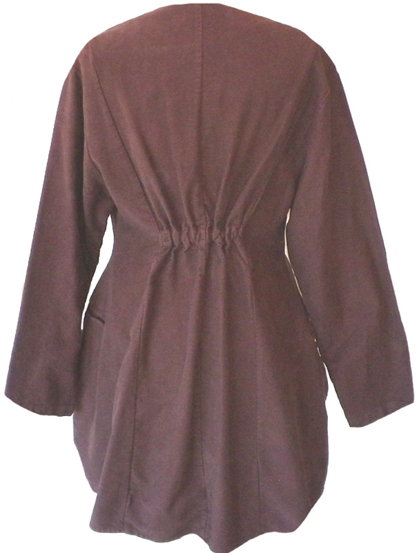 Krista Larson Burgundy moleskin Manhattan Coat