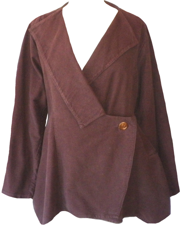 Krista Larson Burgundy moleskin Manhattan Coat