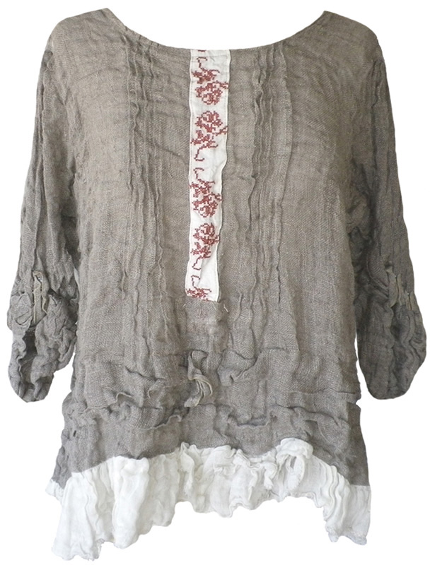 Heidi Linen Top- Coffee Bean