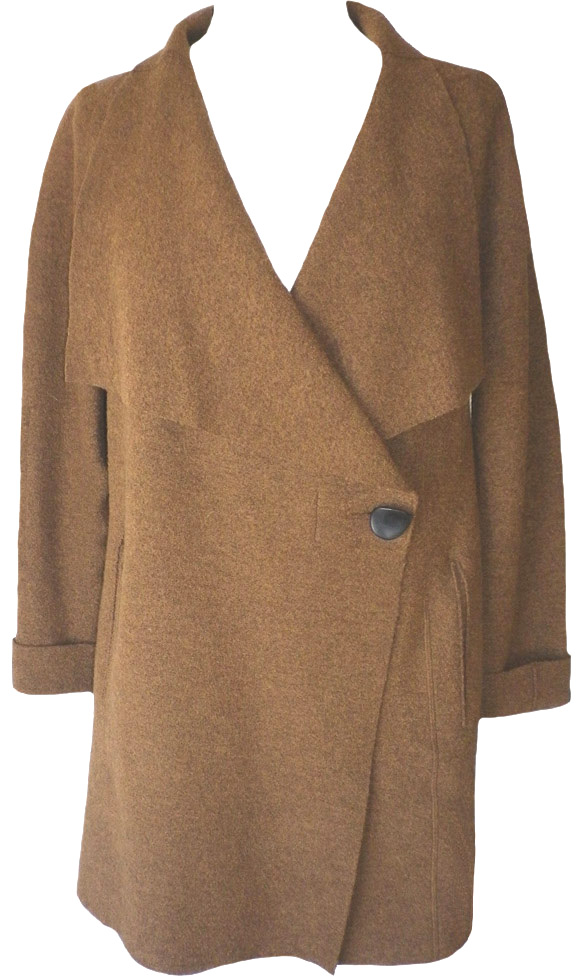 Oska Nutmeg boiled virgin wool coat